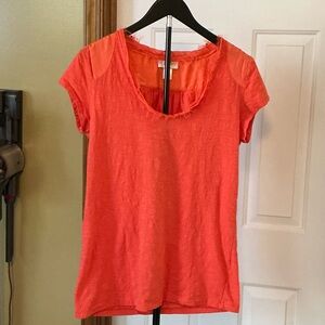 LOFT Vibrant Coral Short Sleeve Tee